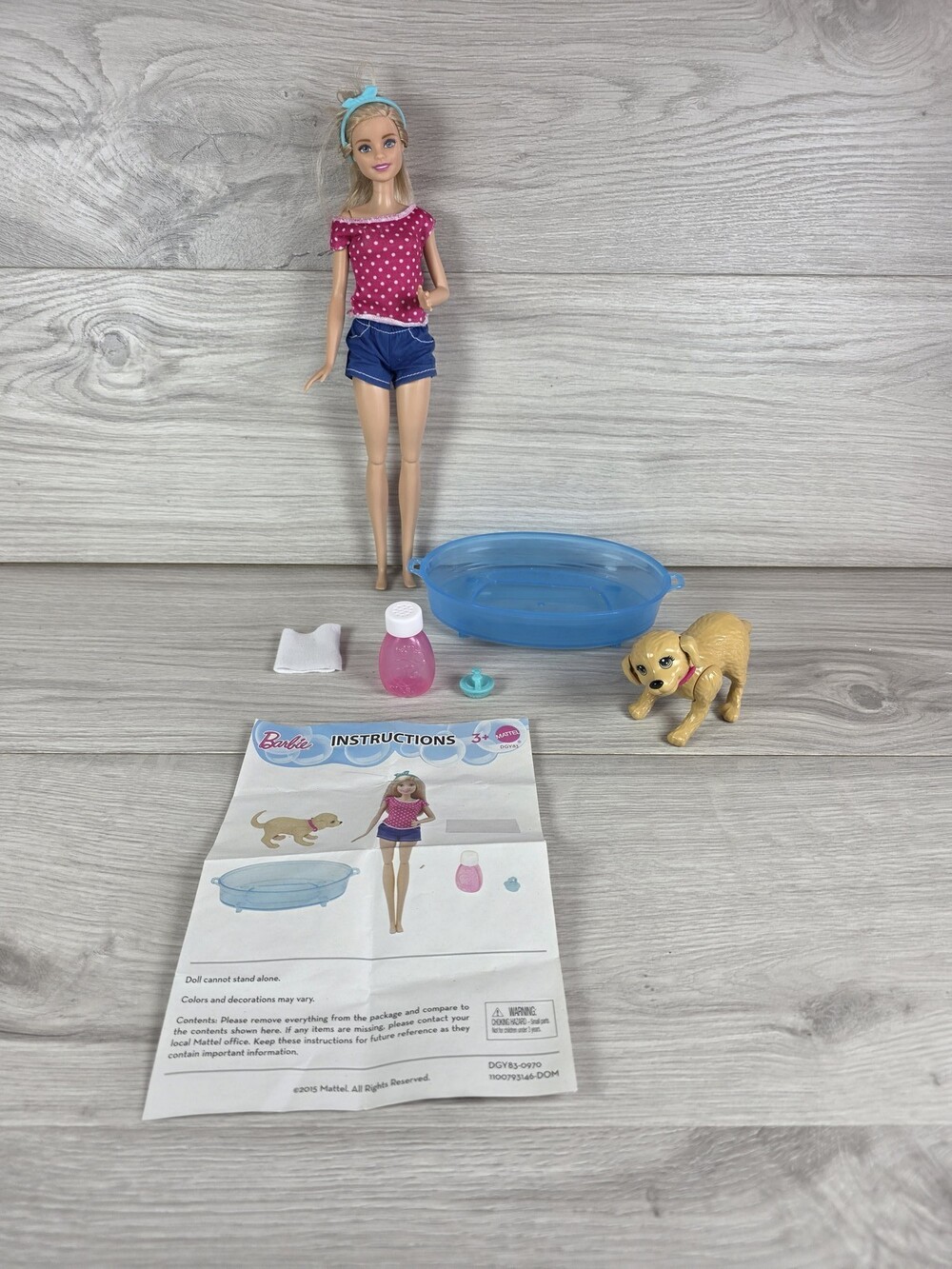 Barbie DGY83 Plastic Doll Playset w Accessories and Instructions Puppy Dog SU39